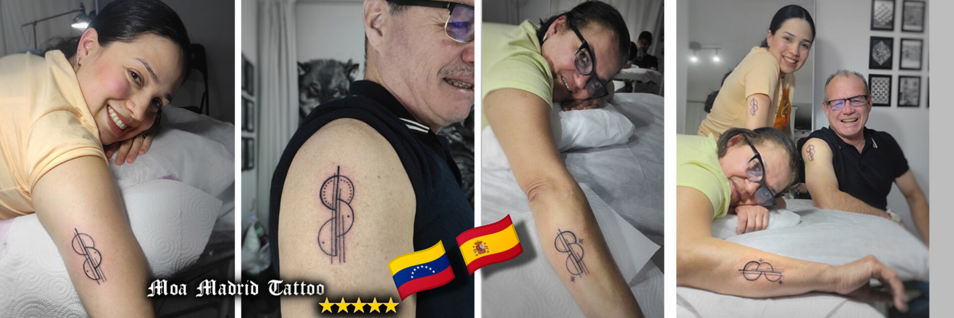 Opiniones de clientes sobre Moa Madrid Tattoo - Tatuaje en familia: mismo diseño con variaciones
