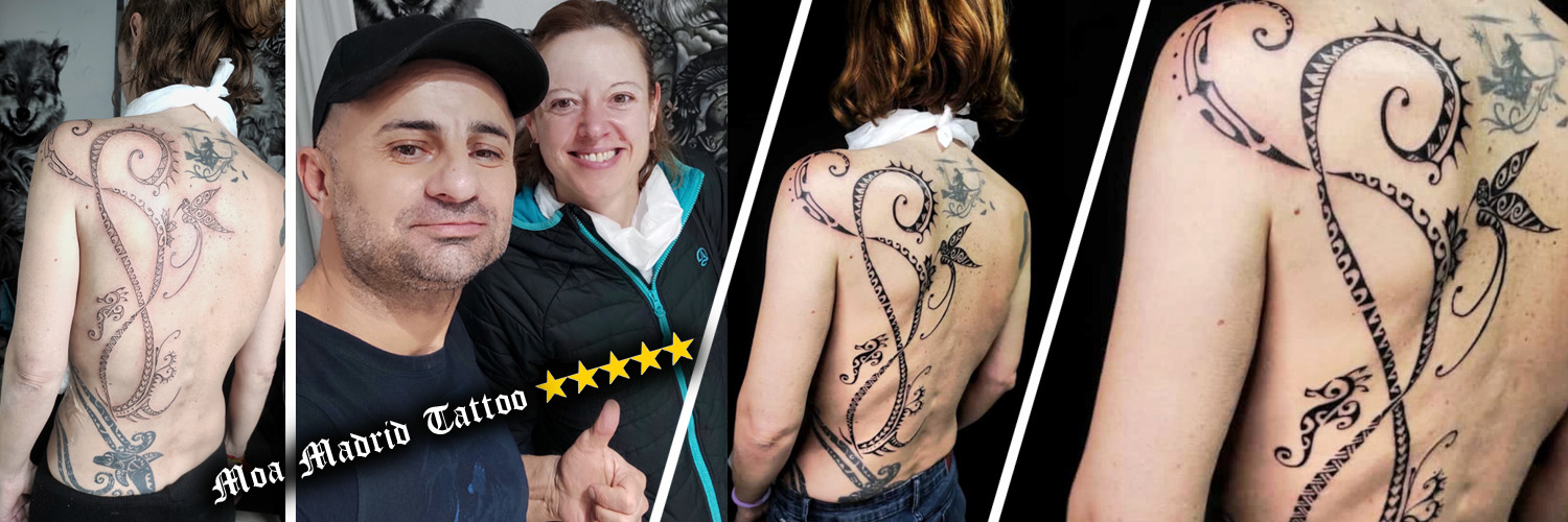 Opiniones de clientes sobre Moa Madrid Tattoo - Tatuaje samoano en espalda de mujer