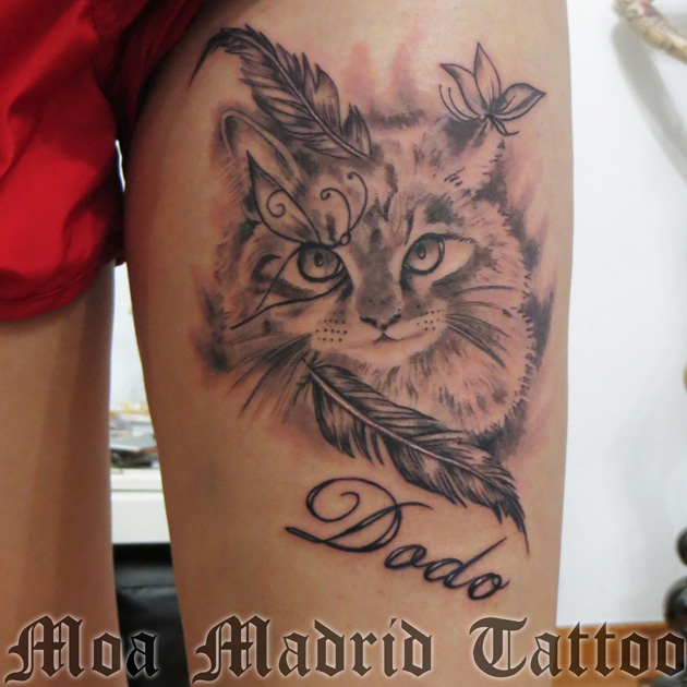 Tatuaje de retrato de gato