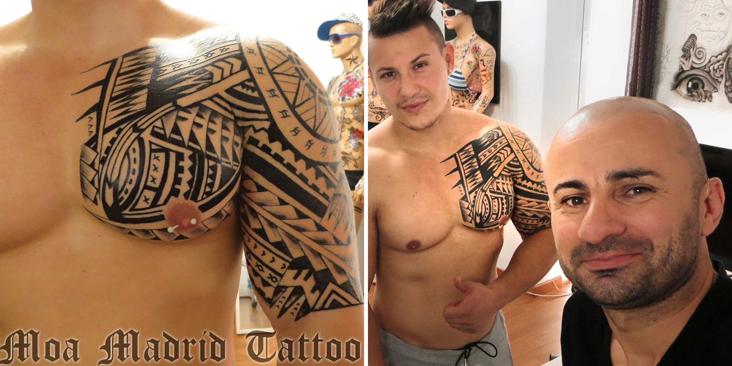 Opiniones sobre Moa Madrid Tattoo - Tatuaje maorí en pectoral, hombro y brazo