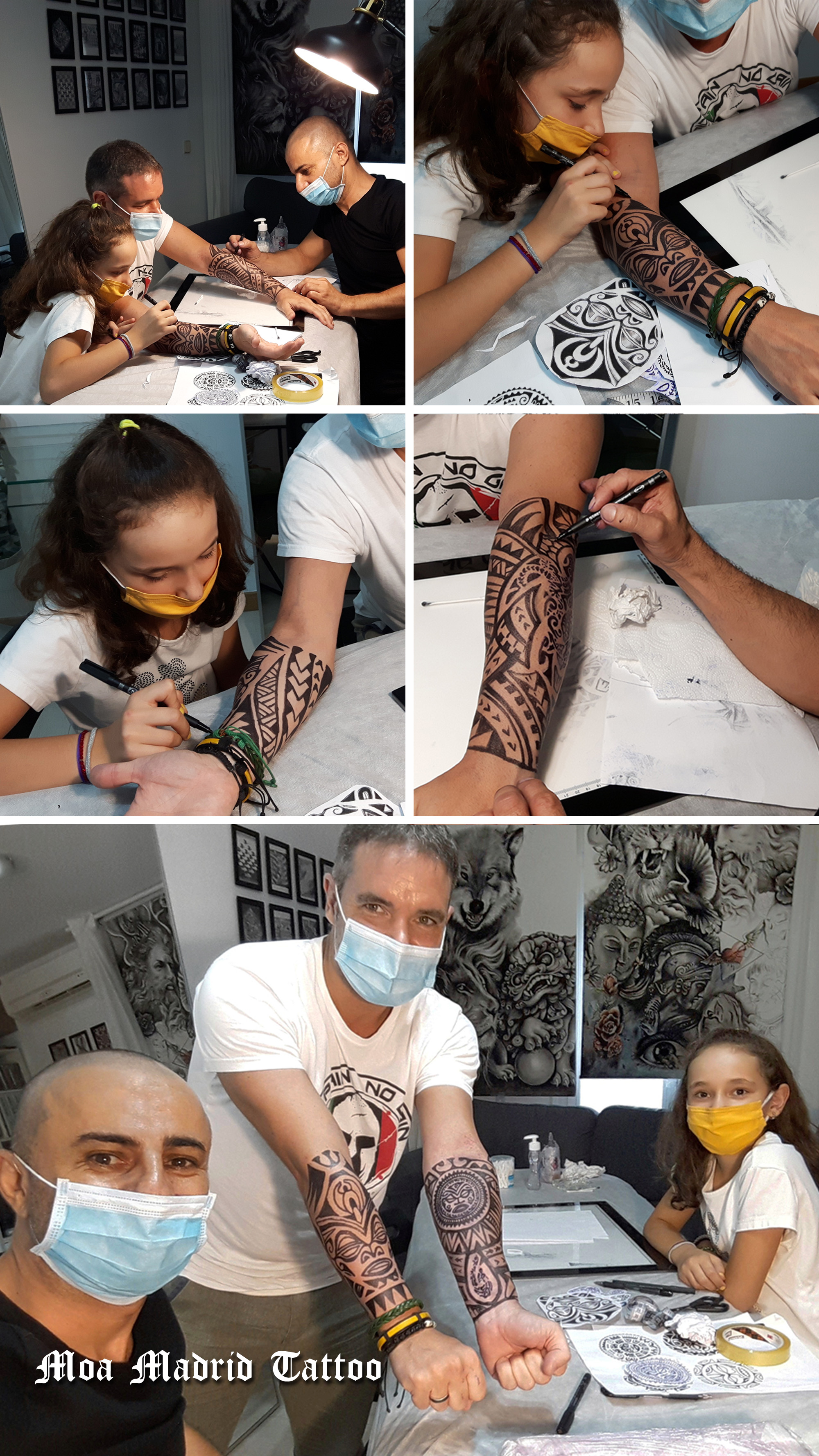 Sesión de diseño de tatuaje maorí