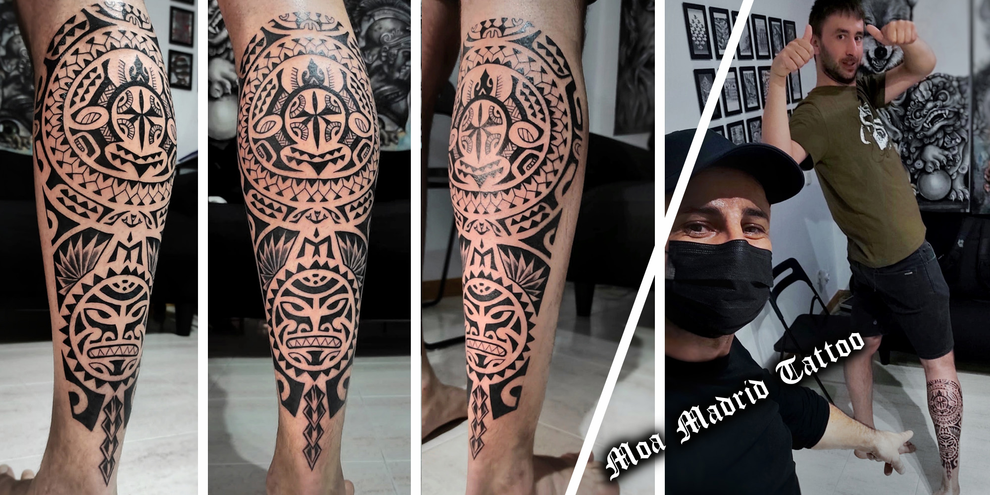 Tatuaje maorí realizado para cliente de Euskadi creado por tatuador maorí en Madrid