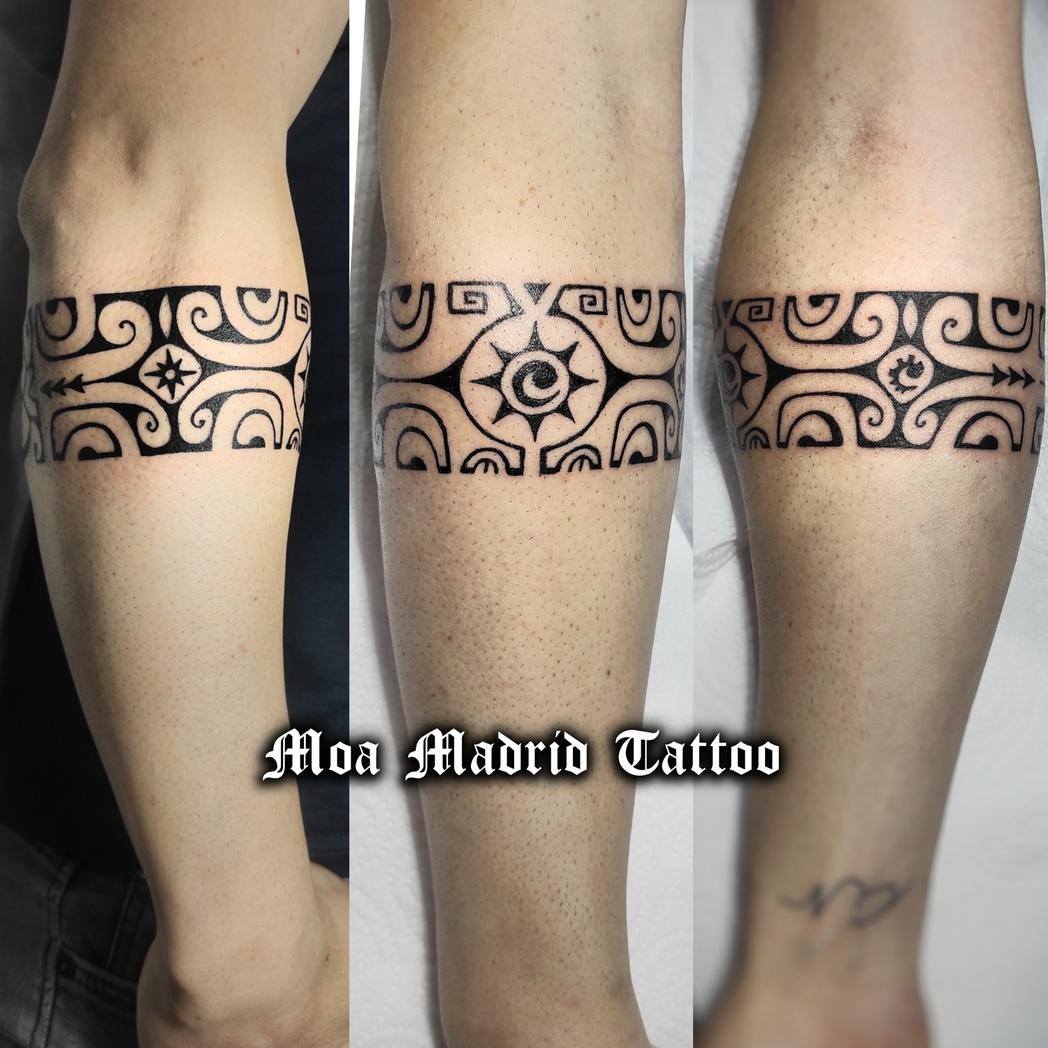 Tatuaje de brazalete polinesio cuyos símbolos y significados hablan sobre su vida