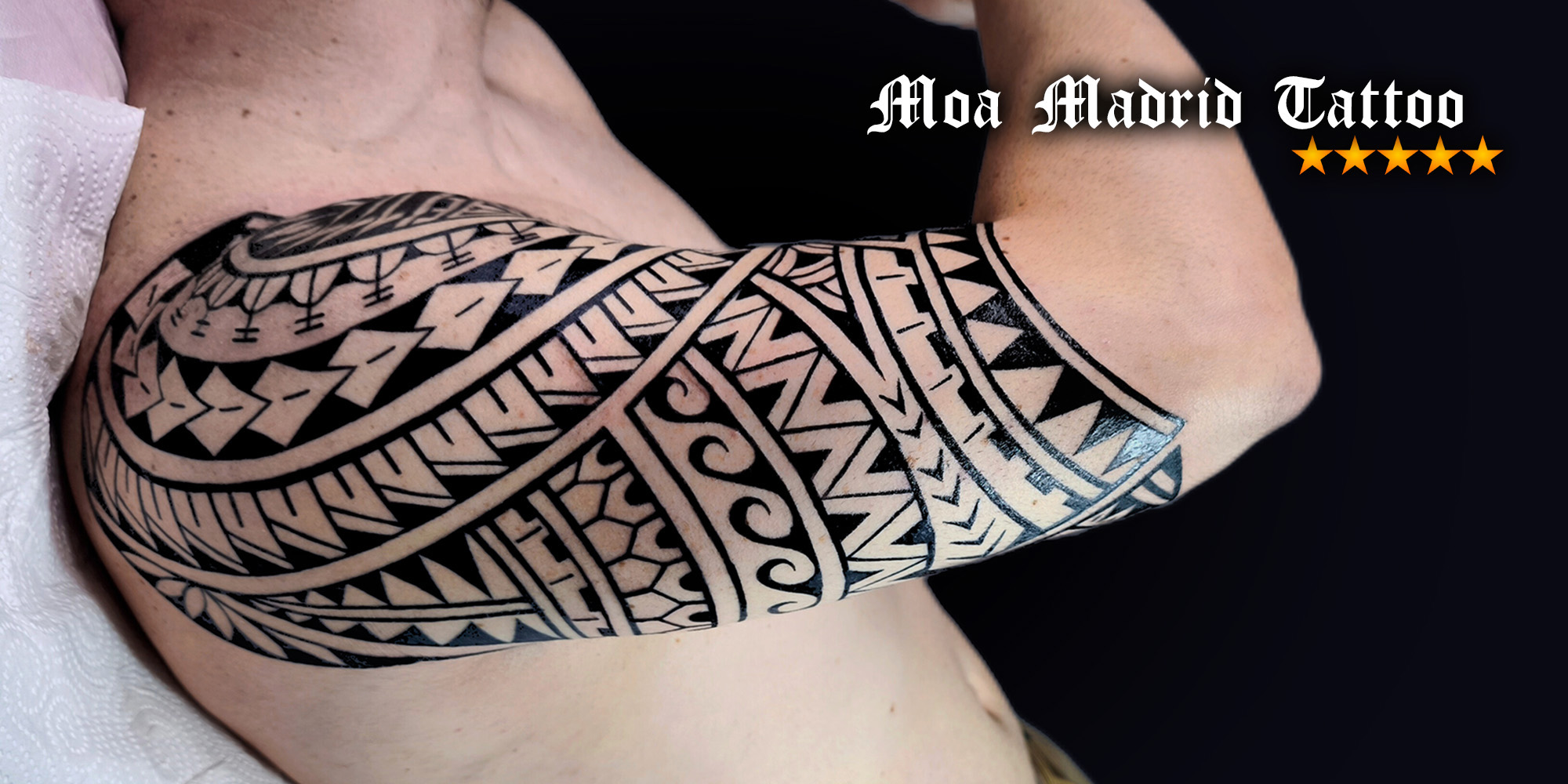 Opiniones clientes tatuador Madrid - Tatuaje samoano de hombro a codo