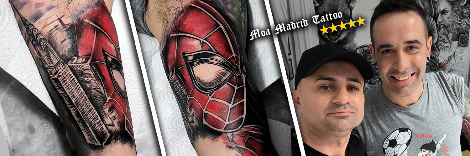 Novedades Moa Madrid Tattoo - Tatuaje de Spiderman y New Tork