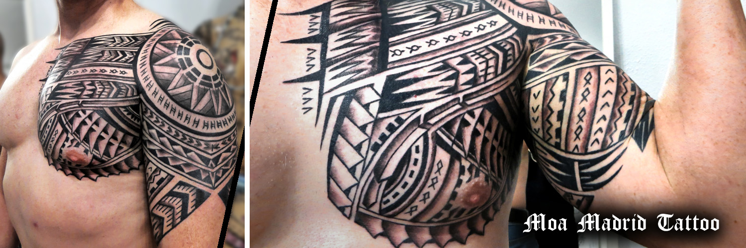 Novedades Moa Madrid Tattoo - Tatuaje maorí adaptado a las formas del y pectoral