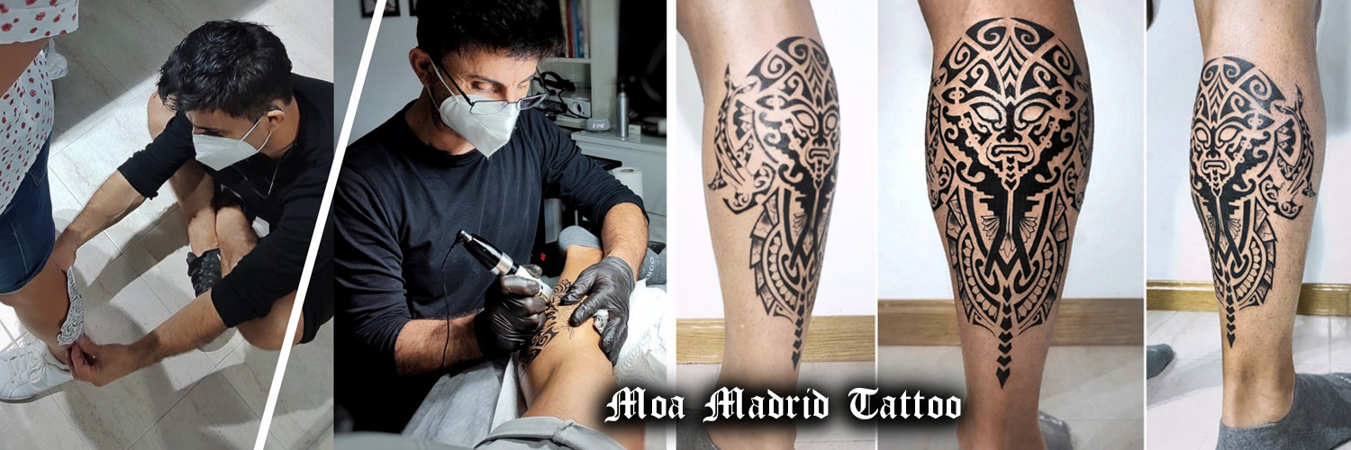 Novedades Moa Madrid Tattoo - Moderno tatuaje maorí en gemelo