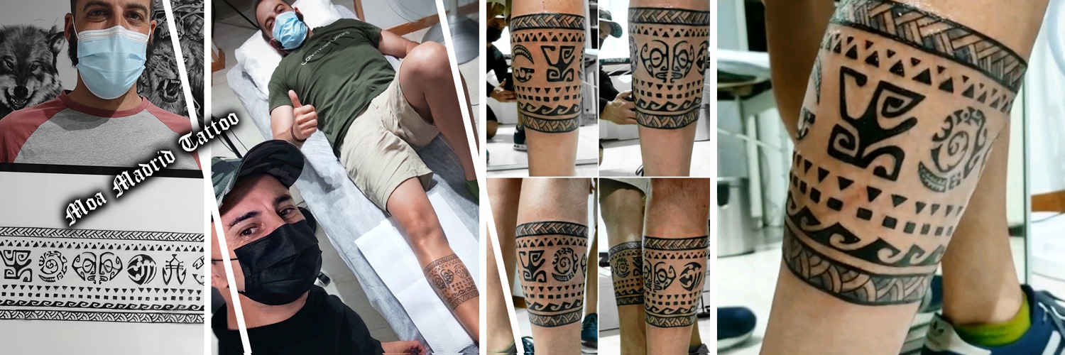 Novedades Moa Madrid Tattoo - Tatuaje brazalete polinesio en pierna