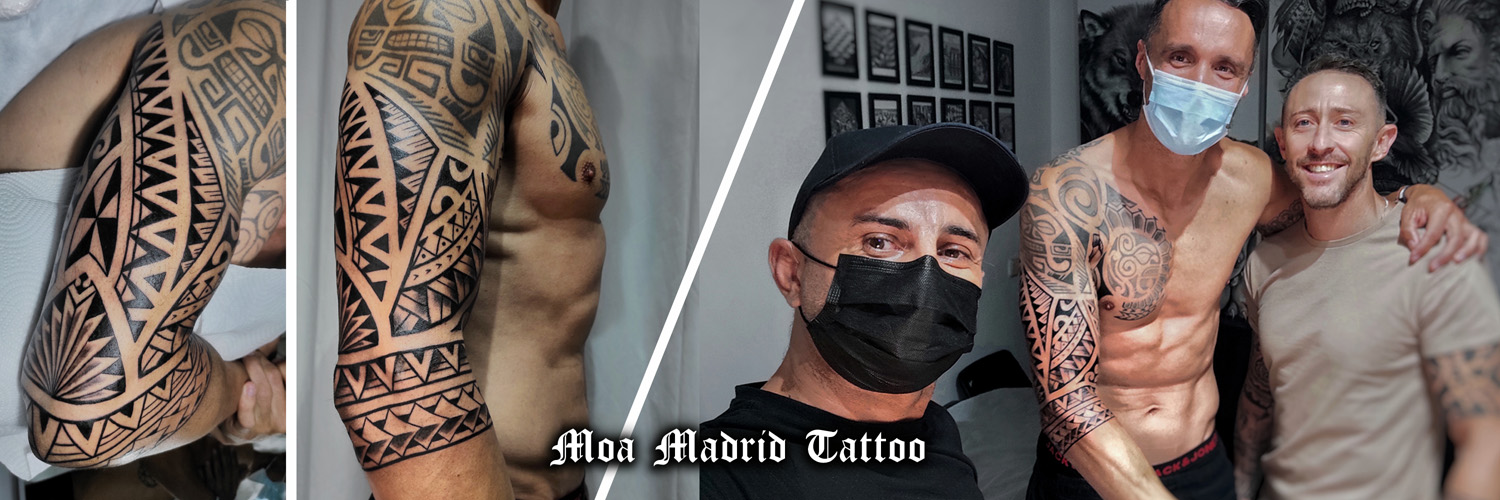 Novedades Moa Madrid Tattoo - Tatuaje samoano para Santiago, de Galicia, en mi estudio de tatuador en Madrid