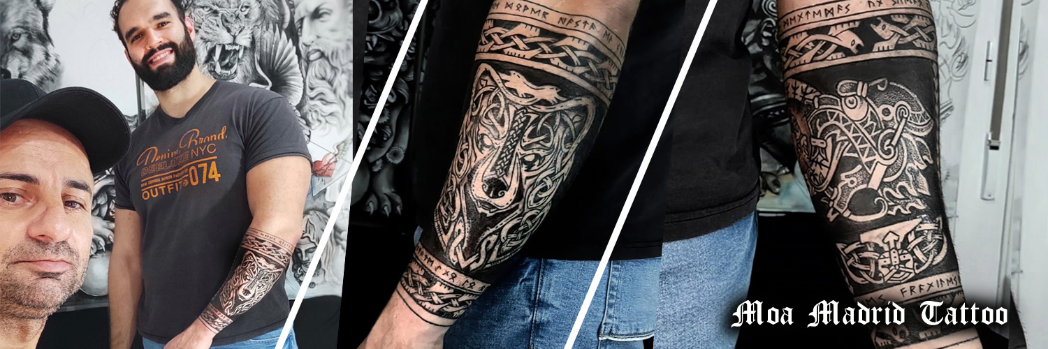 Novedades Moa Madrid Tattoo - Antebrazo tatuado estilo vikingo
