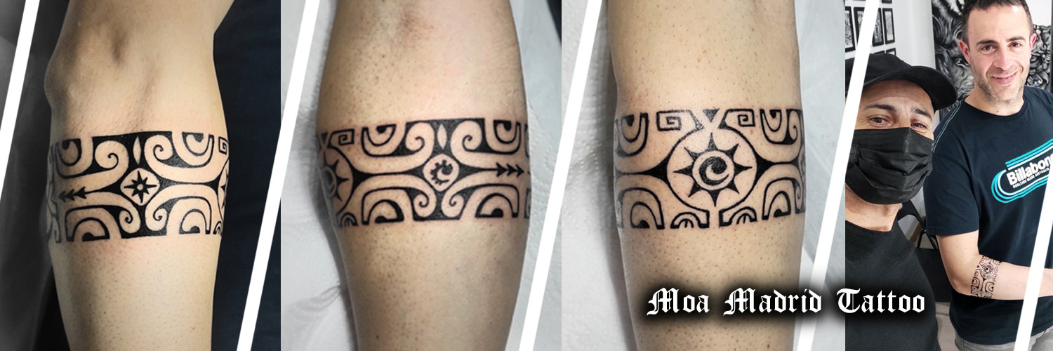 Novedades Moa Madrid Tattoo - Tatuaje de brazalete polinesio para cliente de Pamplona, Navarra, en mi estudio de tatuaje de Madrid