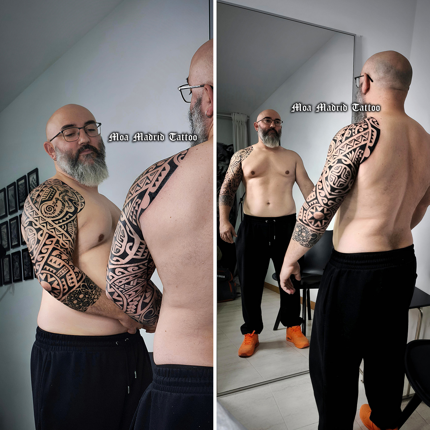 Brazo de tatuajes polinesios, maoríes y samoanos