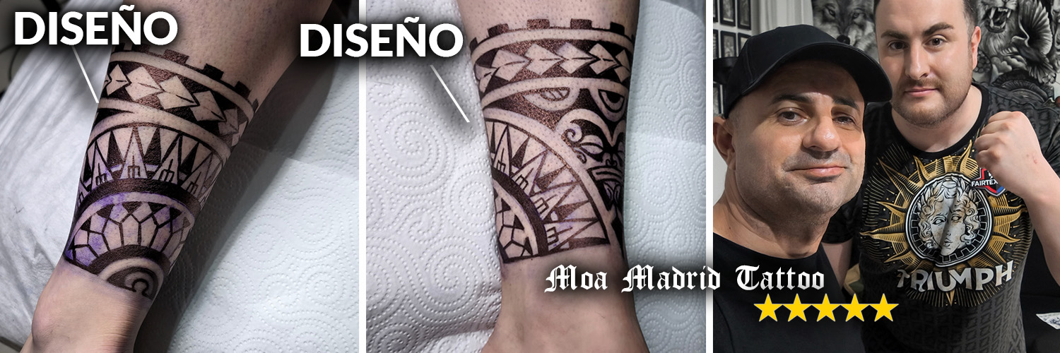 Novedades Moa Madrid Tattoo - Diseño de tatuaje de brazalete maorí en el tobillo 