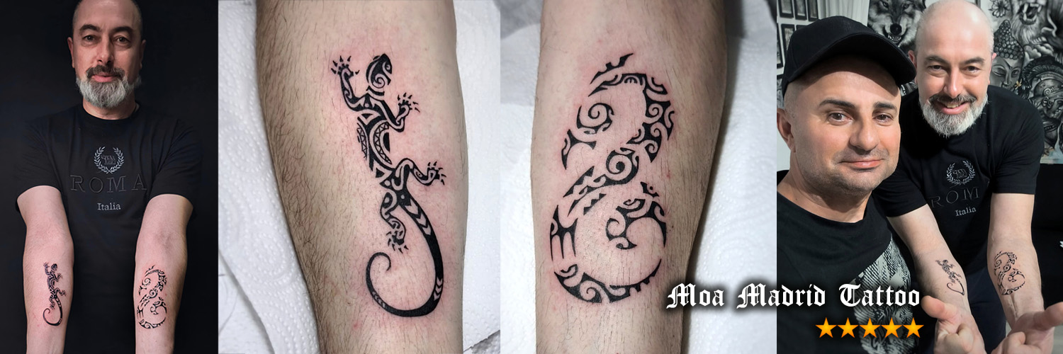 Novedades Moa Madrid Tattoo - Tatuajes maoríes de manaia y lagarto en los antebrazos 