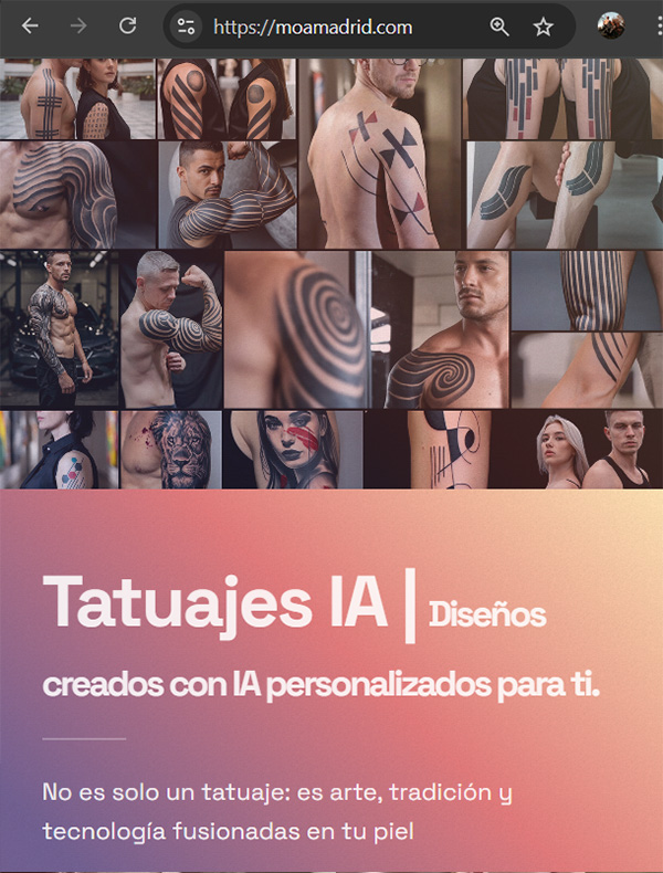 Web de tatuajes creados con IA